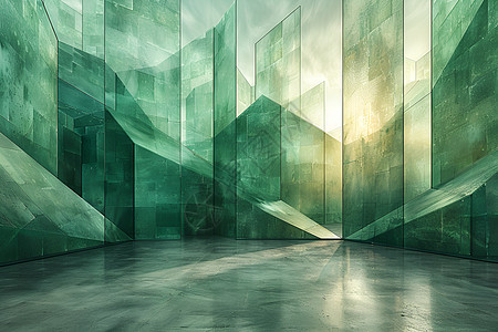 抽象的几何玻璃背景图片