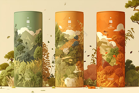 茶叶的包装罐子背景图片