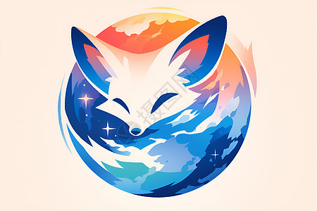 可爱的狐狸徽标图片