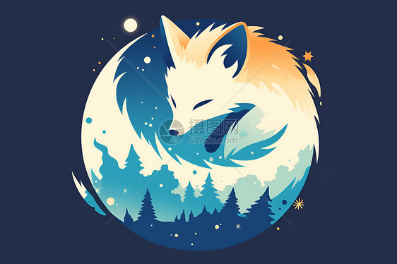 卡通的狐狸徽标图片