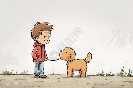 少年和狗图片