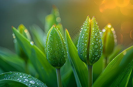 花朵上的水珠图片