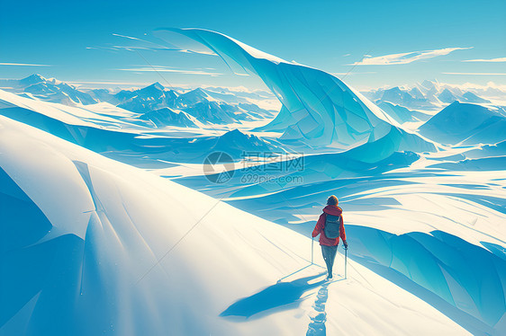 极地雪原上的探险者图片
