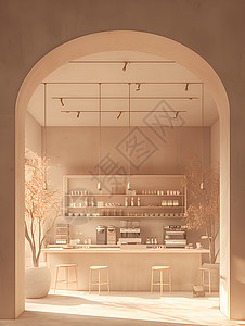 现代风格的奶茶店背景图片
