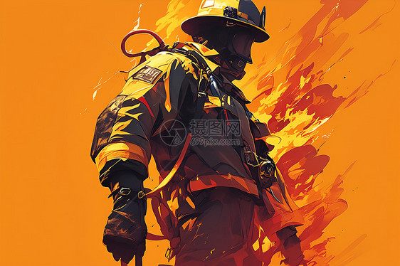勇敢的消防员英雄图片
