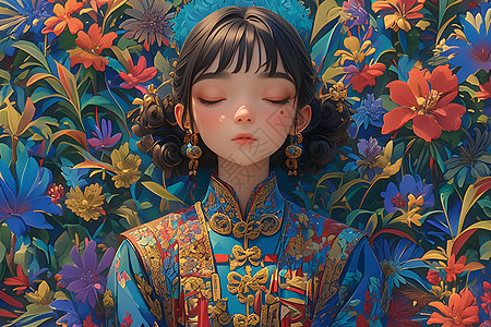 亚洲女孩的魔幻仙子陈琳的绘画图片