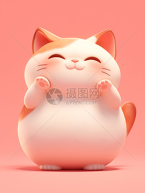 可爱的圆肚猫图片