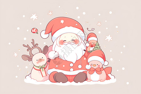 卡通圣诞老人背景图片