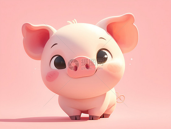 梦幻可爱小猪图片