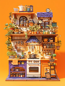 魔幻厨房的欢乐舞台背景图片