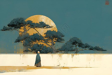 月光下的静谧宋代艺术图片