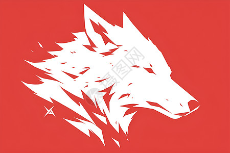 艺术绘画绘画的狼头艺术标志插画