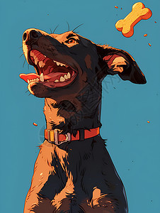 可爱的狗狗插画背景图片