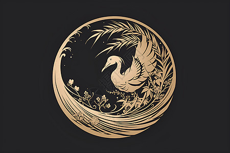 简约的花鸟logo背景图片