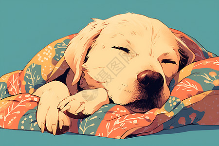 舒适睡觉的小狗图片