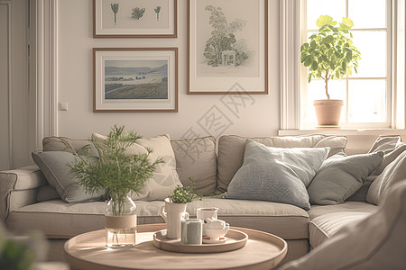 现代北欧家居中精致舒适客厅图片