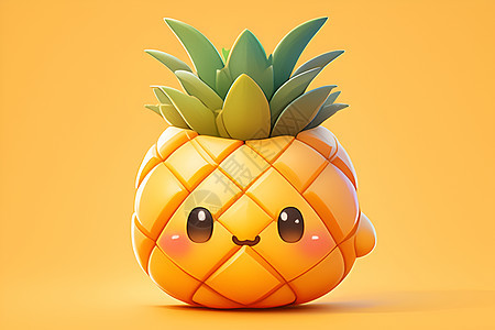 可爱的菠萝吉祥物背景图片