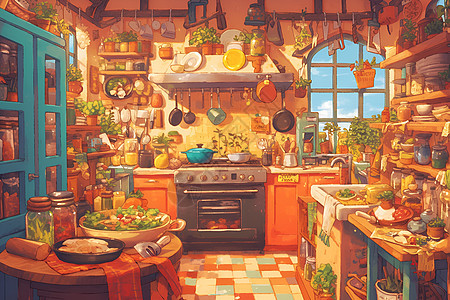 欢乐厨房漫画背景图片