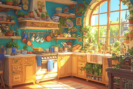 美食童话厨房背景图片