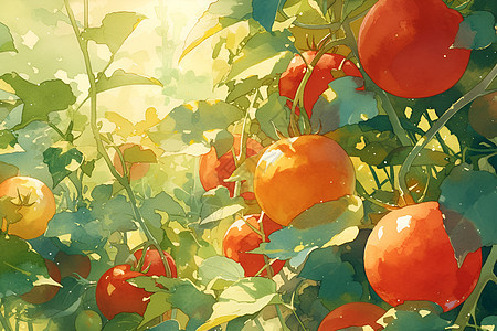 生长的农业番茄图片