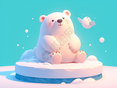 北极熊卡通插画图片