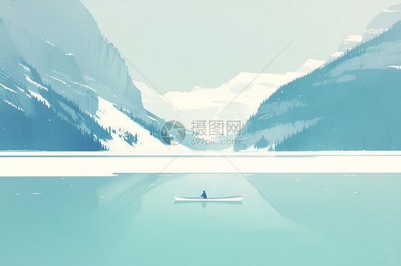 冬日湖泊的宁静之美图片