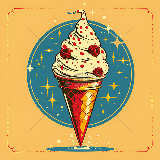 怀旧幻想中的复古冰淇淋图片