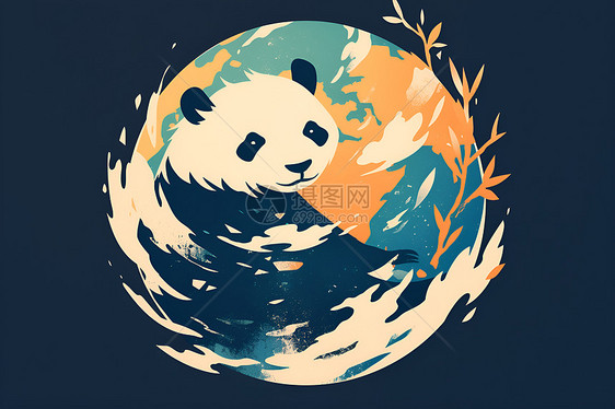熊猫插画图标图片