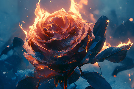 燃烧的植物玫瑰图片