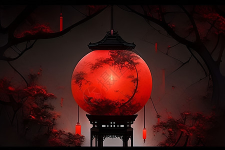 发亮的红色灯笼背景图片