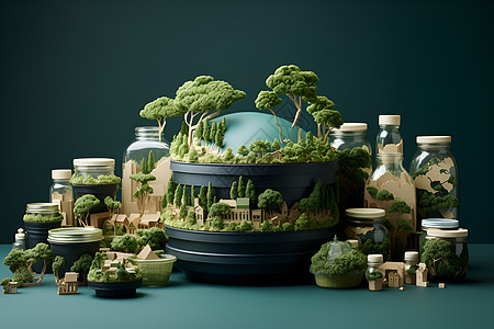 瓶子设计设计的植物模型设计图片