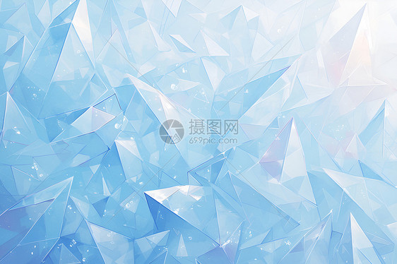 蓝色几何玻璃元素图片