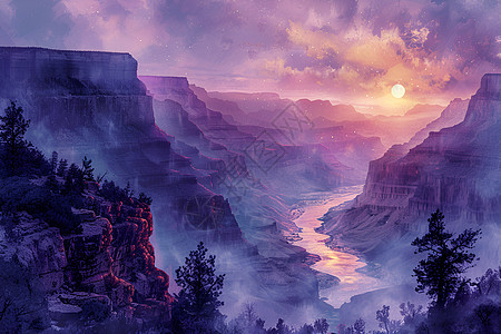 壮丽的峡谷背景图片