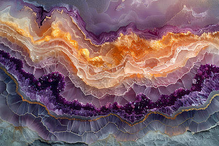 水晶宝石紫色水晶峡谷背景