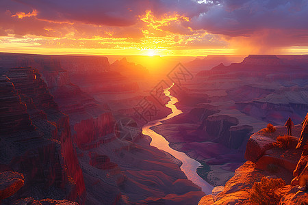 大峡谷的壮丽日落图片