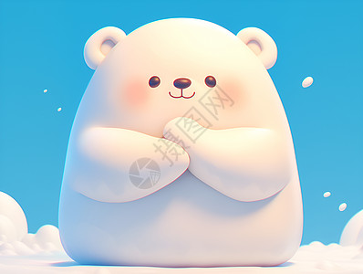 呆萌梦幻中的白熊插画