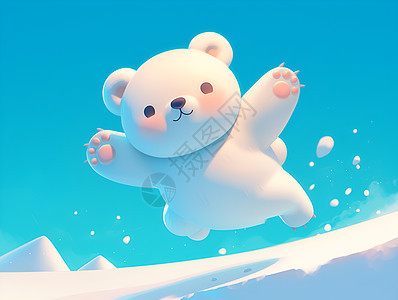 可爱北极熊背景图片