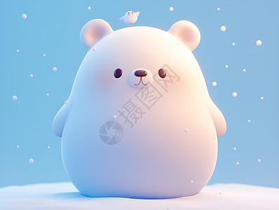 萌萌北极熊背景图片
