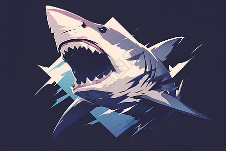 鲨鱼插画背景图片