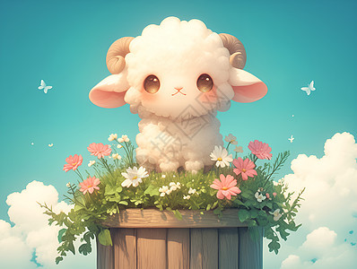梦幻中的小羊背景图片