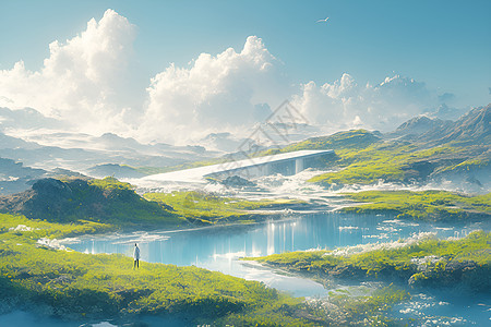 湖山绝美背景图片