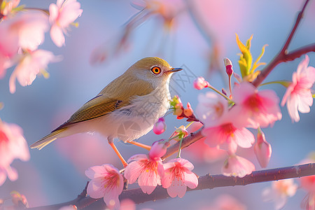小鸟与鲜花鲜花里的小鸟背景