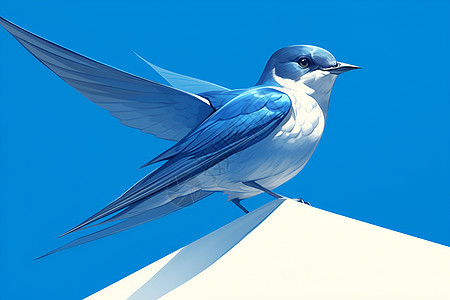 蓝天下的北极燕子背景图片