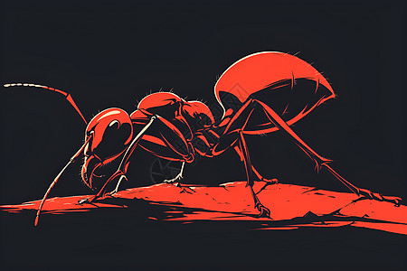 蚂蚁创意光芒下的蚂蚁插画