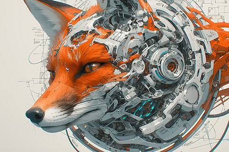 科技机械狐狸图片