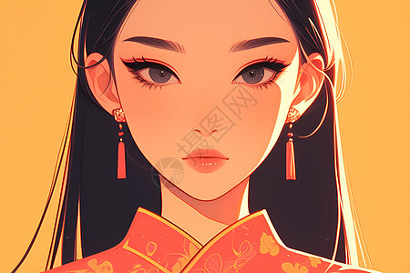 中国古代女孩背景图片