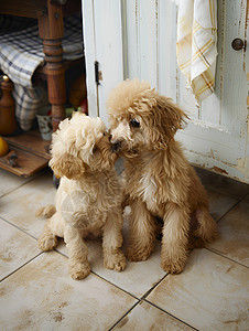 两只贵宾犬图片