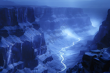 夜幕下的峡谷奇观图片