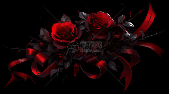 神秘的暗红玫瑰图片