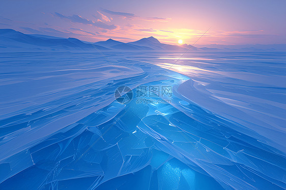 冰冻的海水图片